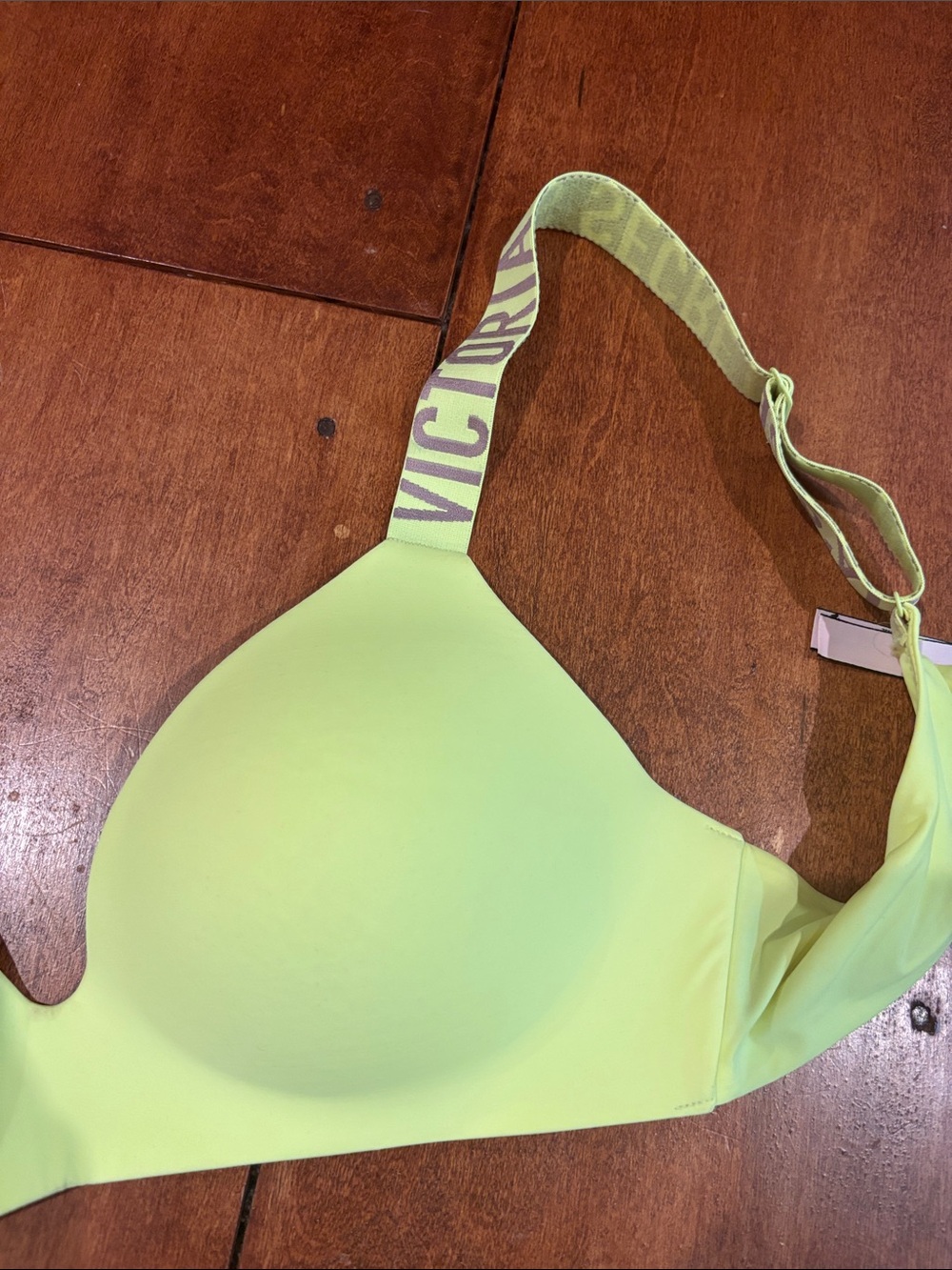 Victoria's Secret Neon yellow lightly lined tshirt bra with wide straps. 36B